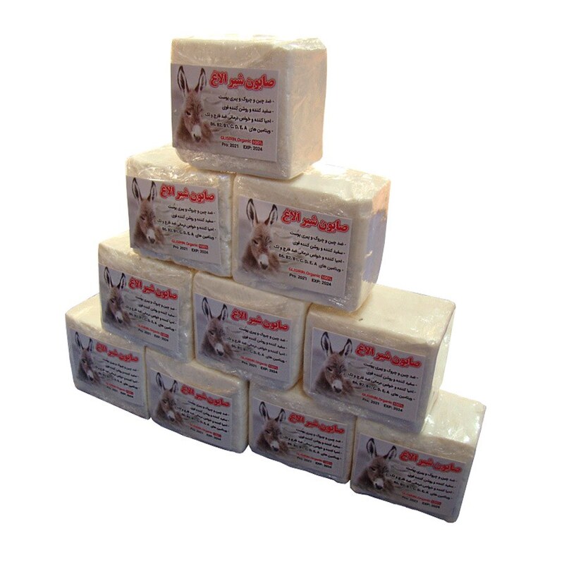 صابون شیر الاغ سفید کننده و ضد لک با خاصیت ضد چروک (دست ساز )