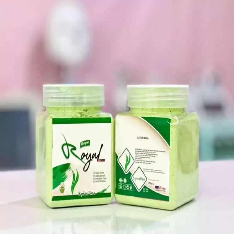 ماسک لاتکسی لایه بردار پوست عصاره جلبک اسپیرولینا 250 گرمی برند رویال ROYAL
