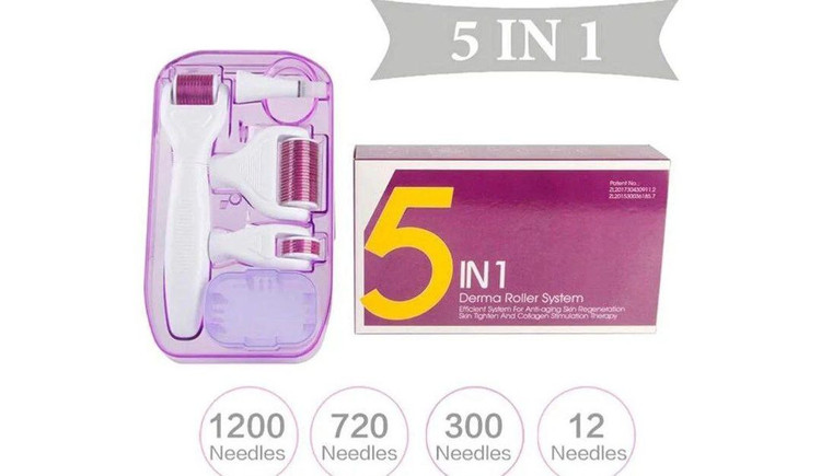 درمارولر تیتانیومی میکرونیدلینگ خانگی 5 کاره Derma Roller 5 in 1