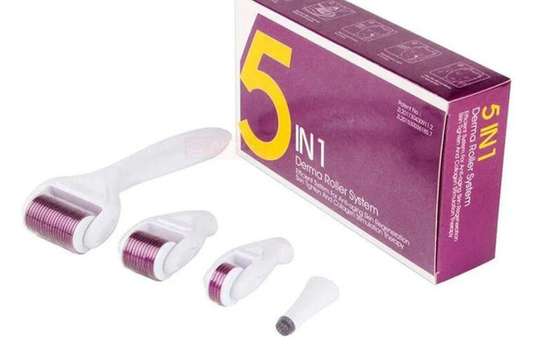 درمارولر تیتانیومی میکرونیدلینگ خانگی 5 کاره Derma Roller 5 in 1